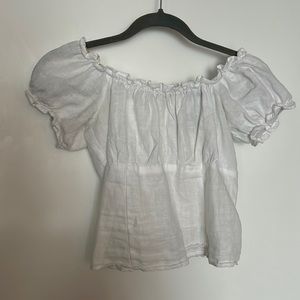 Reformation Linen White Top